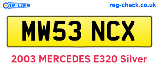 MW53NCX are the vehicle registration plates.