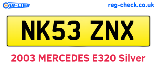 NK53ZNX are the vehicle registration plates.