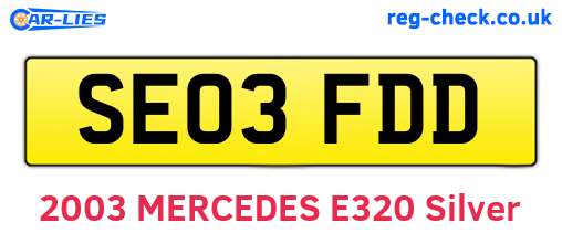 SE03FDD are the vehicle registration plates.