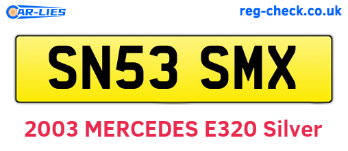 SN53SMX are the vehicle registration plates.