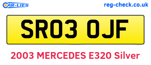 SR03OJF are the vehicle registration plates.