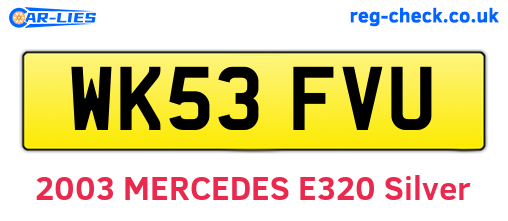 WK53FVU are the vehicle registration plates.
