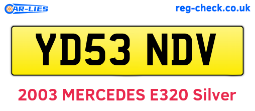 YD53NDV are the vehicle registration plates.