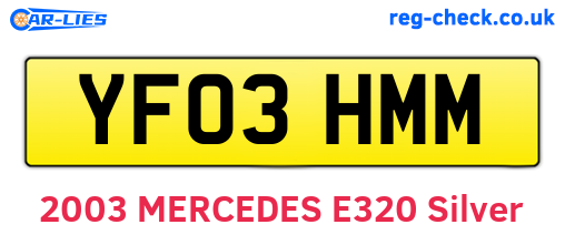 YF03HMM are the vehicle registration plates.