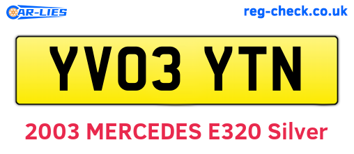 YV03YTN are the vehicle registration plates.