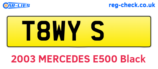 T8WYS are the vehicle registration plates.