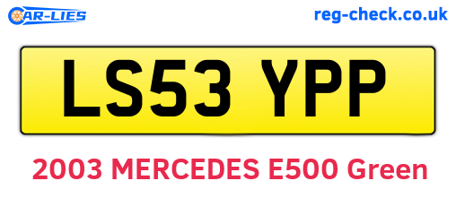 LS53YPP are the vehicle registration plates.