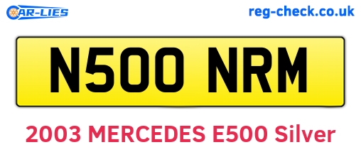 N500NRM are the vehicle registration plates.