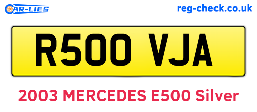R500VJA are the vehicle registration plates.