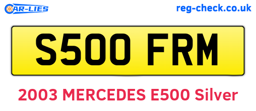 S500FRM are the vehicle registration plates.