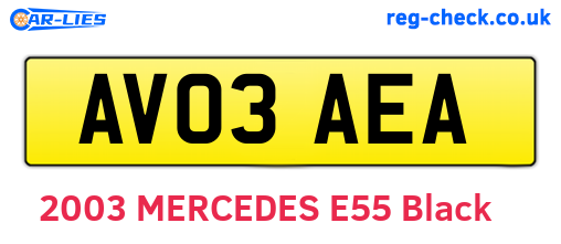 AV03AEA are the vehicle registration plates.