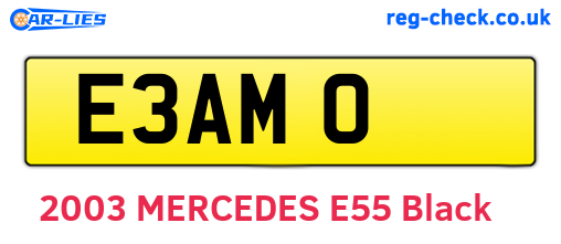 E3AMO are the vehicle registration plates.