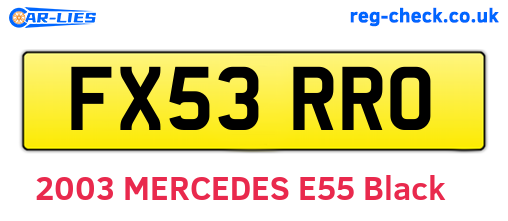 FX53RRO are the vehicle registration plates.