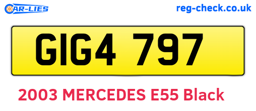 GIG4797 are the vehicle registration plates.