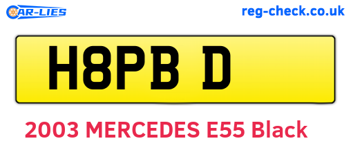 H8PBD are the vehicle registration plates.
