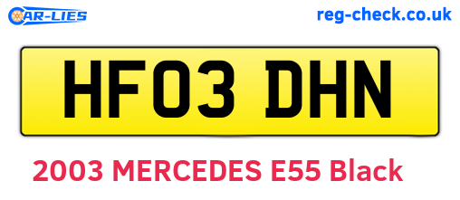 HF03DHN are the vehicle registration plates.