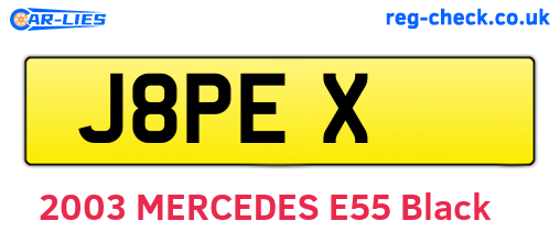 J8PEX are the vehicle registration plates.