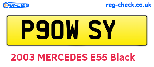 P90WSY are the vehicle registration plates.