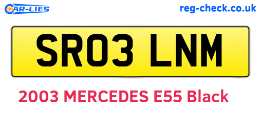 SR03LNM are the vehicle registration plates.