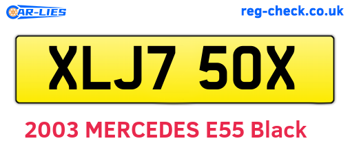 XLJ750X are the vehicle registration plates.