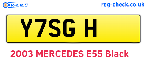Y7SGH are the vehicle registration plates.