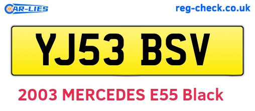 YJ53BSV are the vehicle registration plates.
