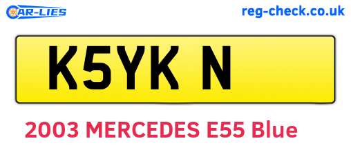 K5YKN are the vehicle registration plates.