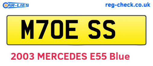 M70ESS are the vehicle registration plates.