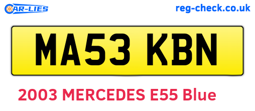 MA53KBN are the vehicle registration plates.