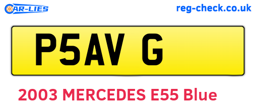 P5AVG are the vehicle registration plates.