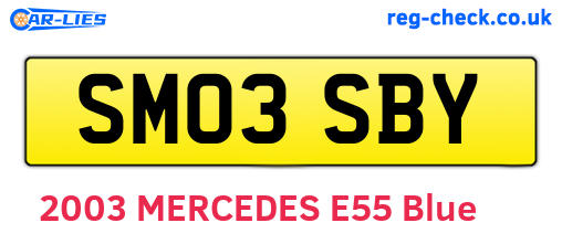 SM03SBY are the vehicle registration plates.