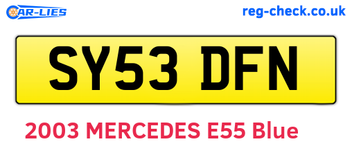 SY53DFN are the vehicle registration plates.
