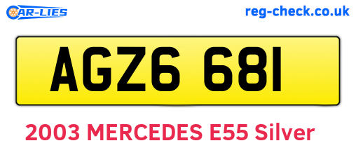 AGZ6681 are the vehicle registration plates.