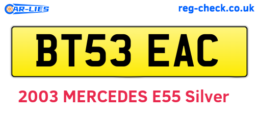 BT53EAC are the vehicle registration plates.
