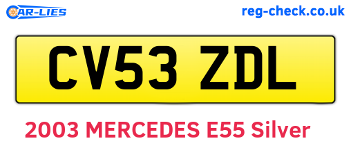 CV53ZDL are the vehicle registration plates.