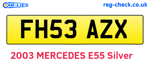 FH53AZX are the vehicle registration plates.