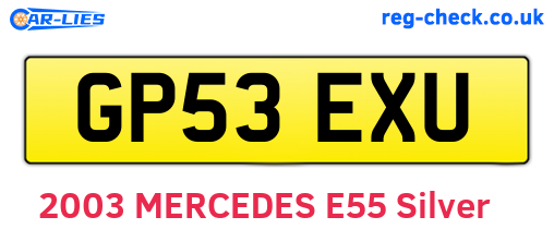 GP53EXU are the vehicle registration plates.