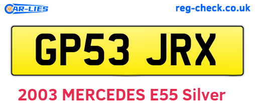 GP53JRX are the vehicle registration plates.