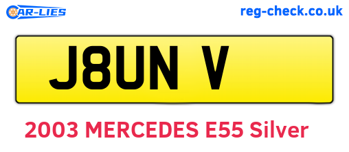 J8UNV are the vehicle registration plates.