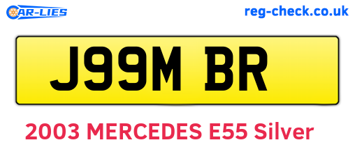 J99MBR are the vehicle registration plates.