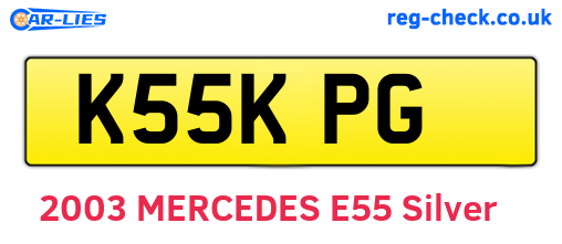 K55KPG are the vehicle registration plates.