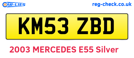 KM53ZBD are the vehicle registration plates.