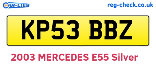 KP53BBZ are the vehicle registration plates.