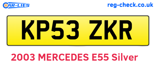 KP53ZKR are the vehicle registration plates.