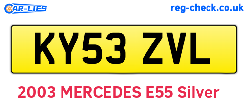 KY53ZVL are the vehicle registration plates.