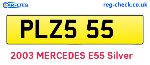 PLZ555 are the vehicle registration plates.