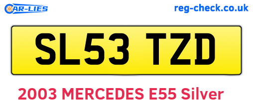 SL53TZD are the vehicle registration plates.