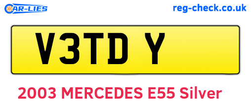 V3TDY are the vehicle registration plates.