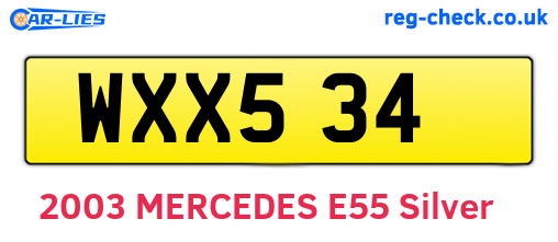 WXX534 are the vehicle registration plates.
