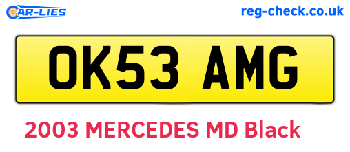 OK53AMG are the vehicle registration plates.